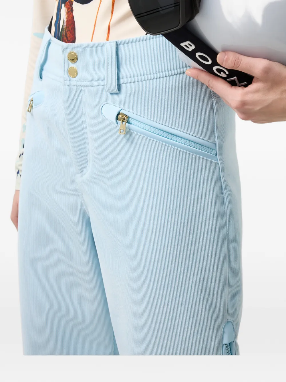 BOGNER Lenie skibroek met ribfluwelen effect Blauw