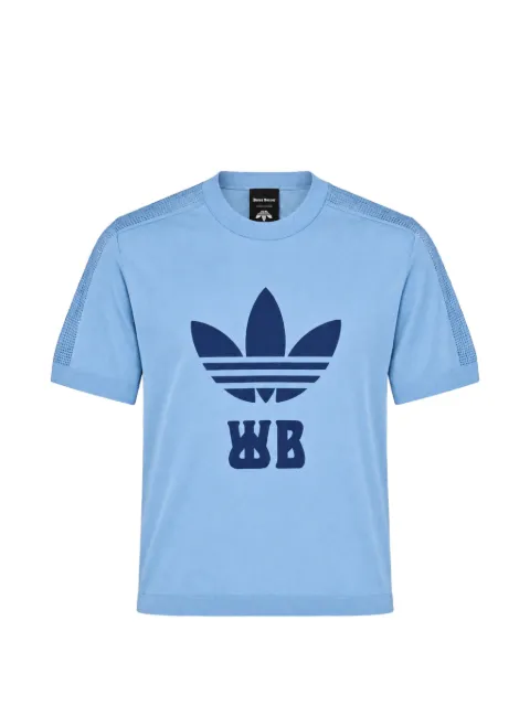 Wales Bonner x Adidas logo-print mesh-panel T-shirt