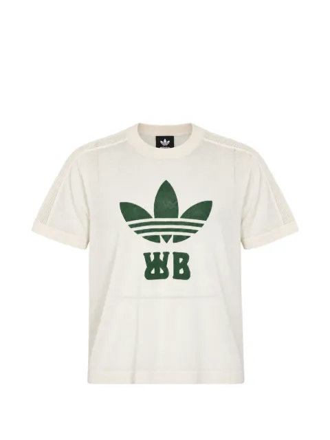 Wales Bonner x Adidas logo-print mesh-panel T-shirt