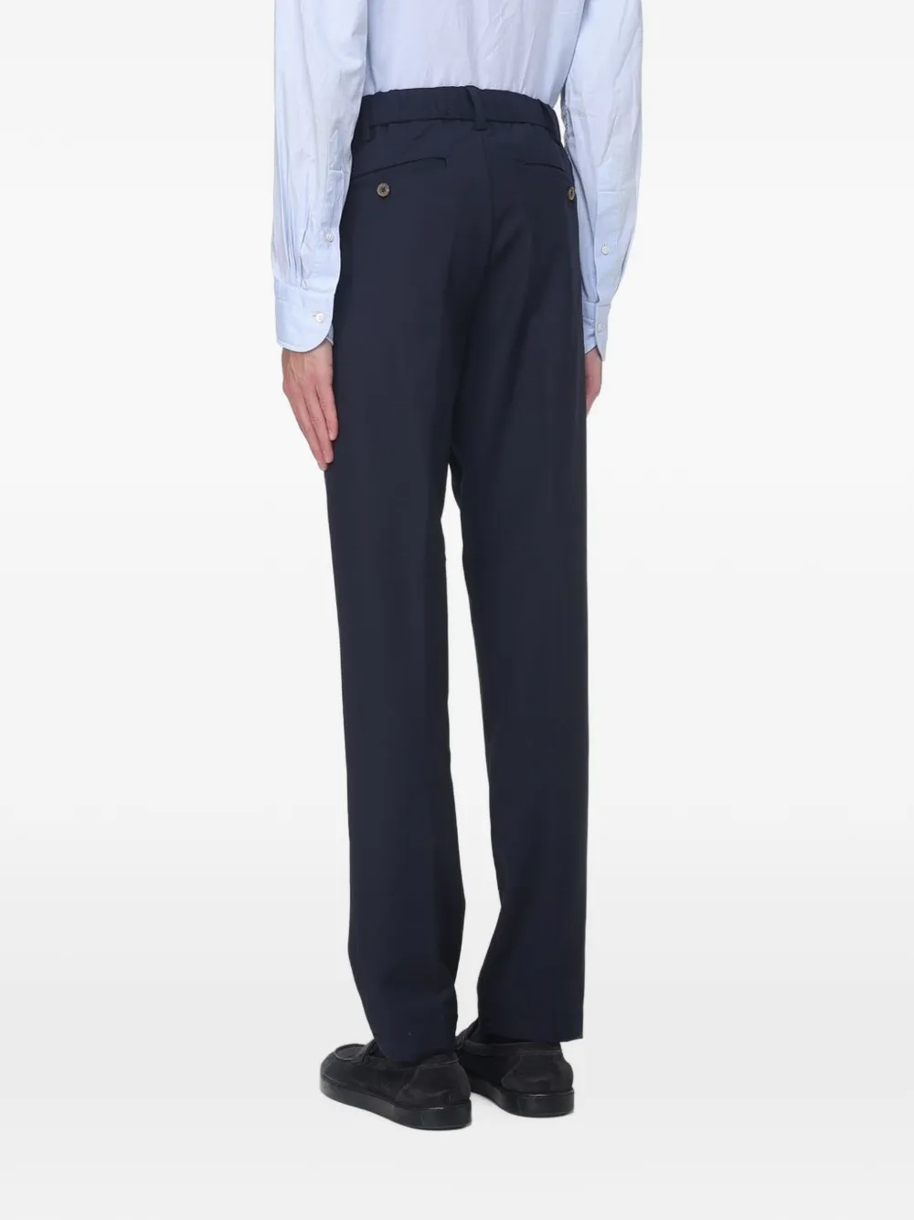 Myths Broek met contrasterende stiksels en trekkoord in de taille Blauw