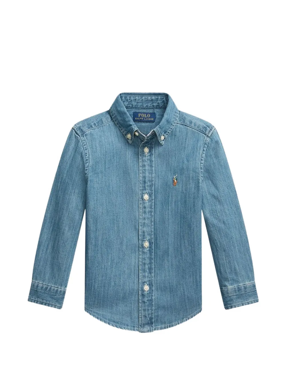 POLO RALPH LAUREN KIDS cotton denim shirt Blauw