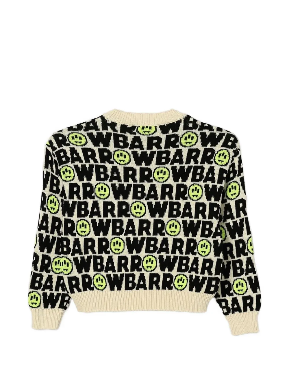 Barrow kids logo-intarsia cropped sweater Beige