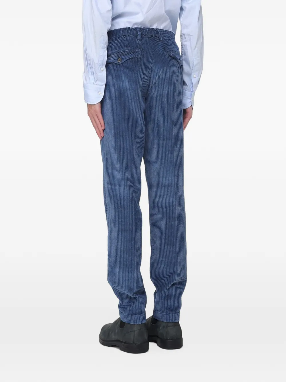 Myths Ribfluwelen plooibroek Blauw