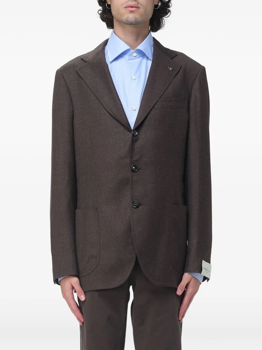 Luigi Borrelli wool single-breasted blazer - Brown