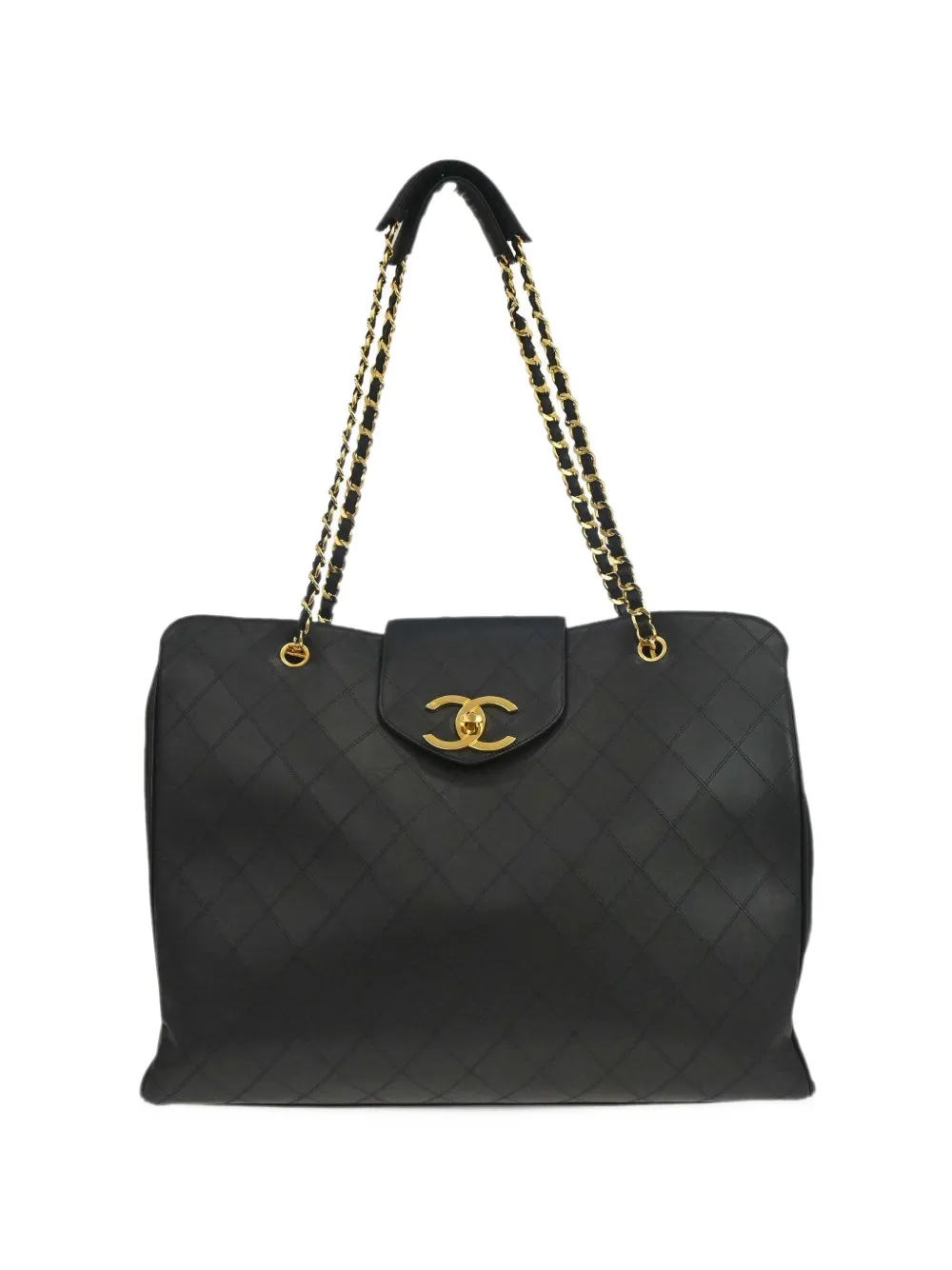 Pre-owned Chanel 1994-1996 Supermodel Tote Bag In Black