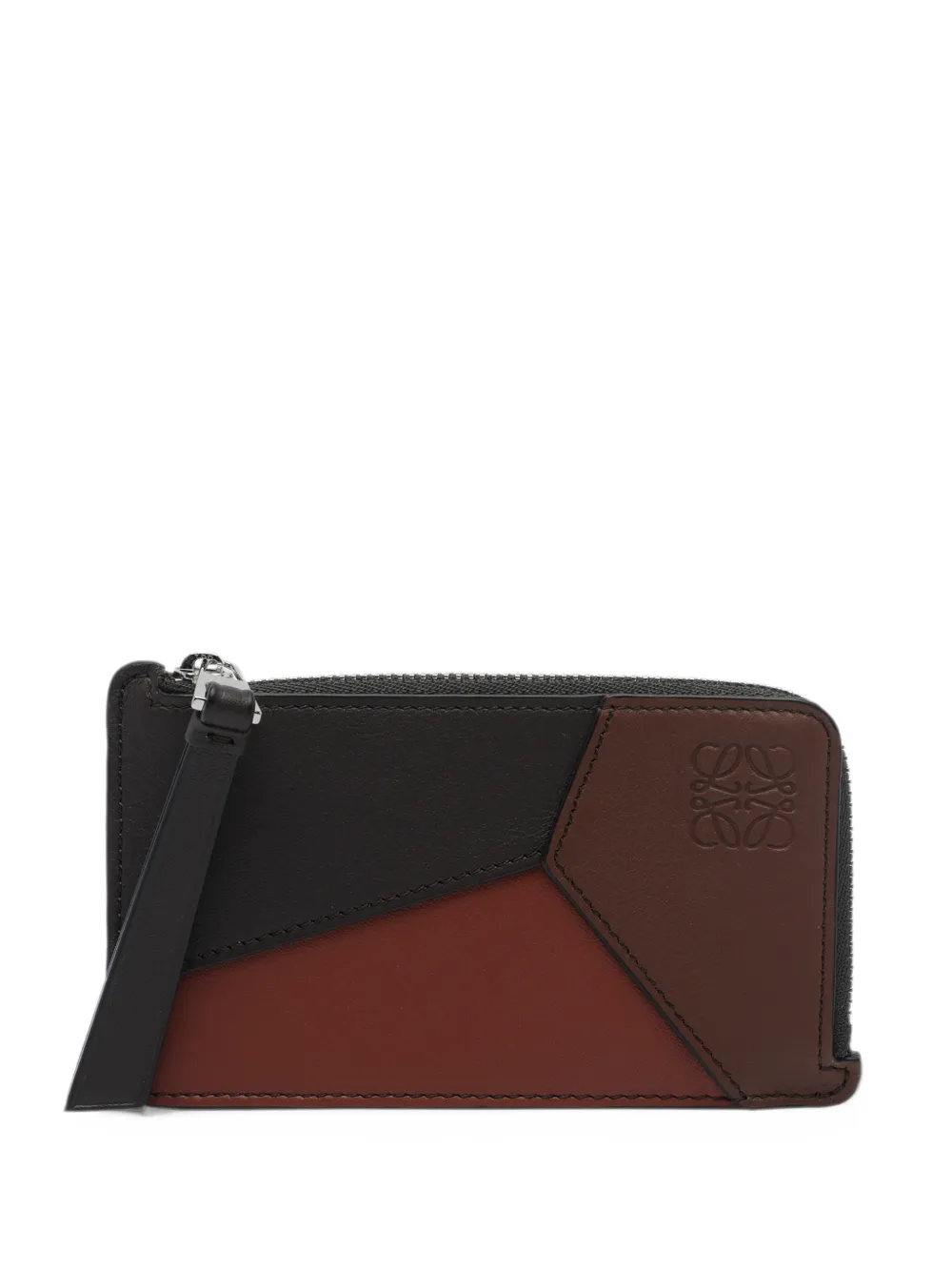 LOEWE puzzle coin cardholder in classic calfskin - Marrone