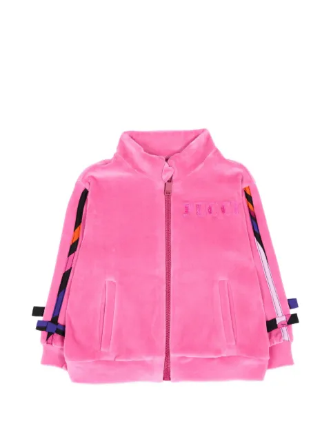 PUCCI Junior veste bomber en velours à logo brodé