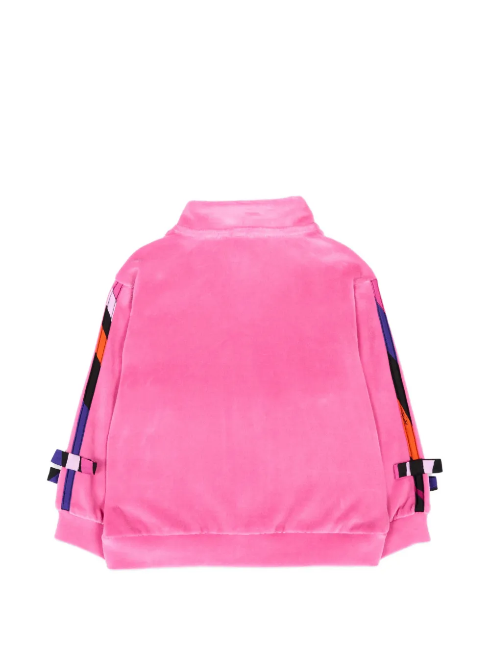 PUCCI Junior logo-embroidered velvet jacket Roze