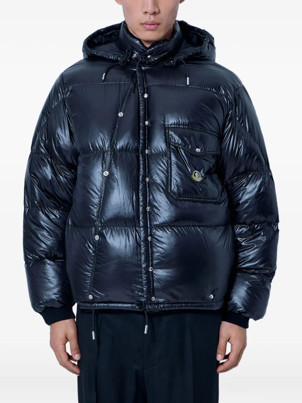 Moncler Karakorum hooded short down jacket Zwart