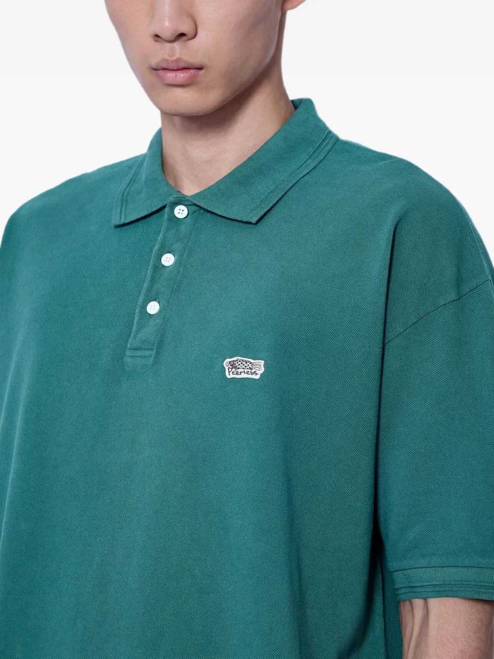 visvim embroidered-logo-patch polo shirt Groen