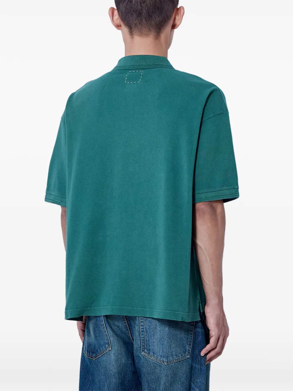 visvim embroidered-logo-patch polo shirt Groen