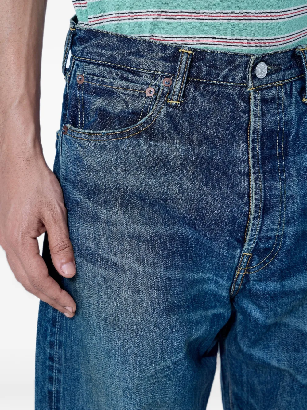visvim Social Sculpture 01 straight-leg jeans Blauw