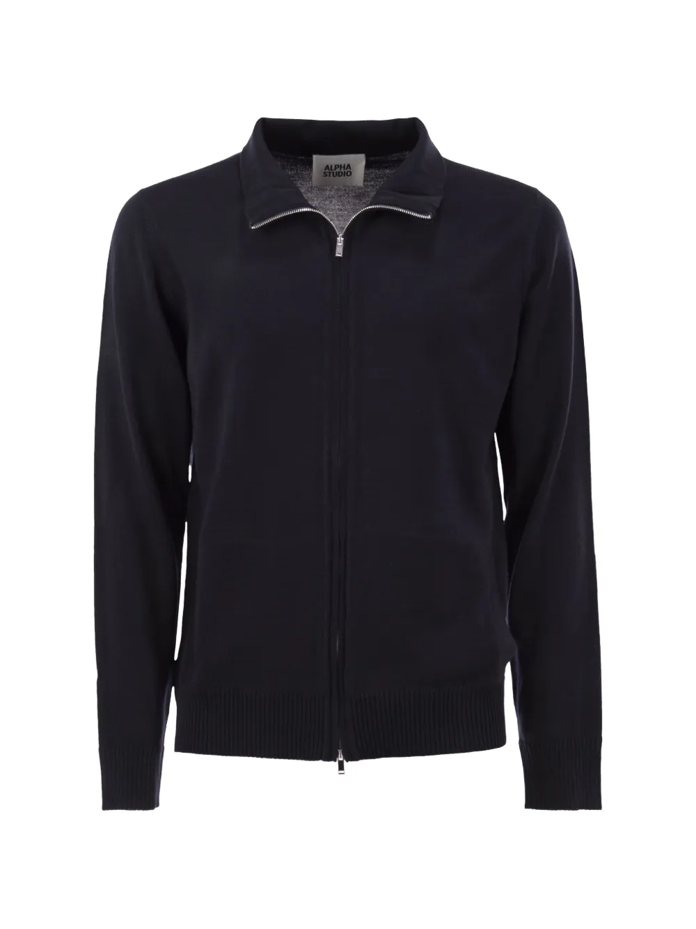 ALPHA STUDIO merino wool zip-up cardigan - Blu
