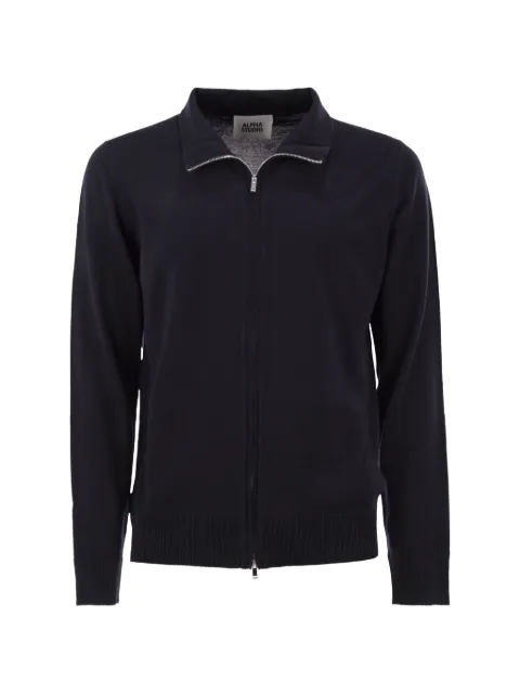 ALPHA STUDIO merino wool zip-up cardigan