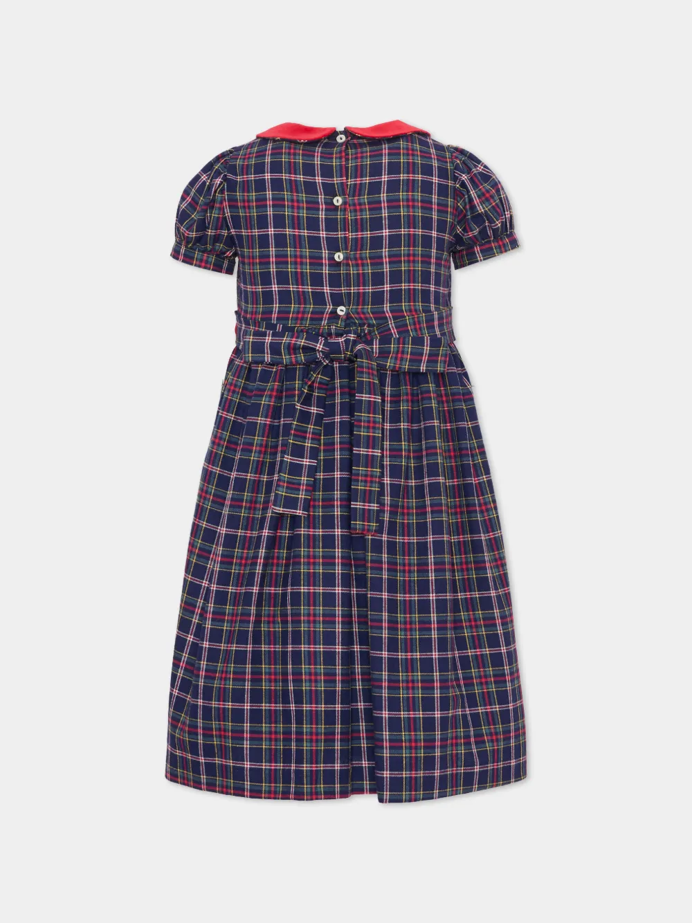 Mariella Ferrari tartan velvet-trim dress Blauw