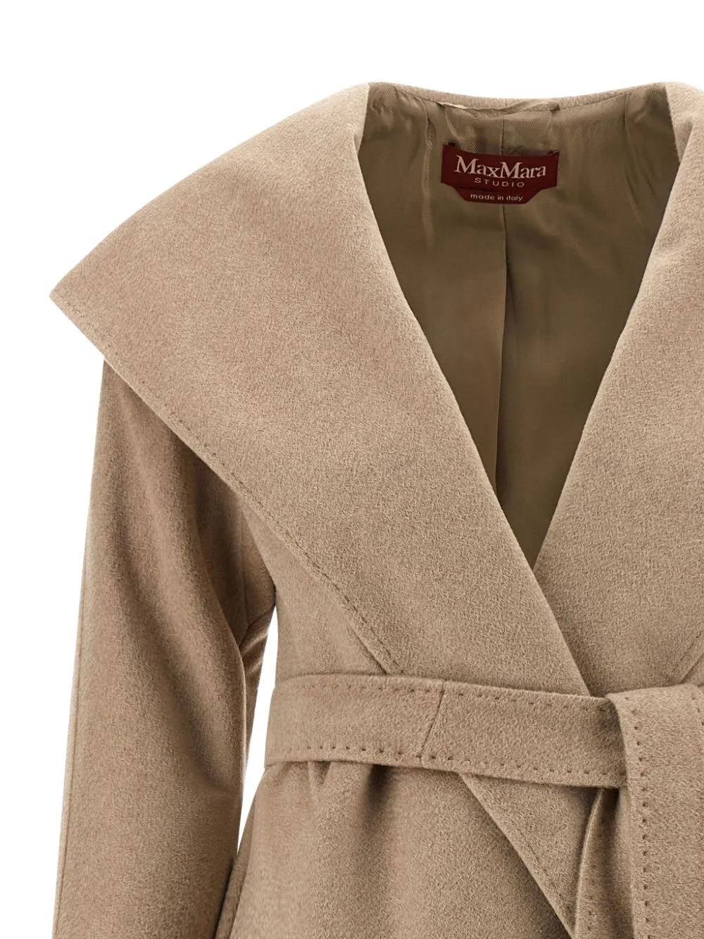 Max Mara Mantel met ceintuur Beige