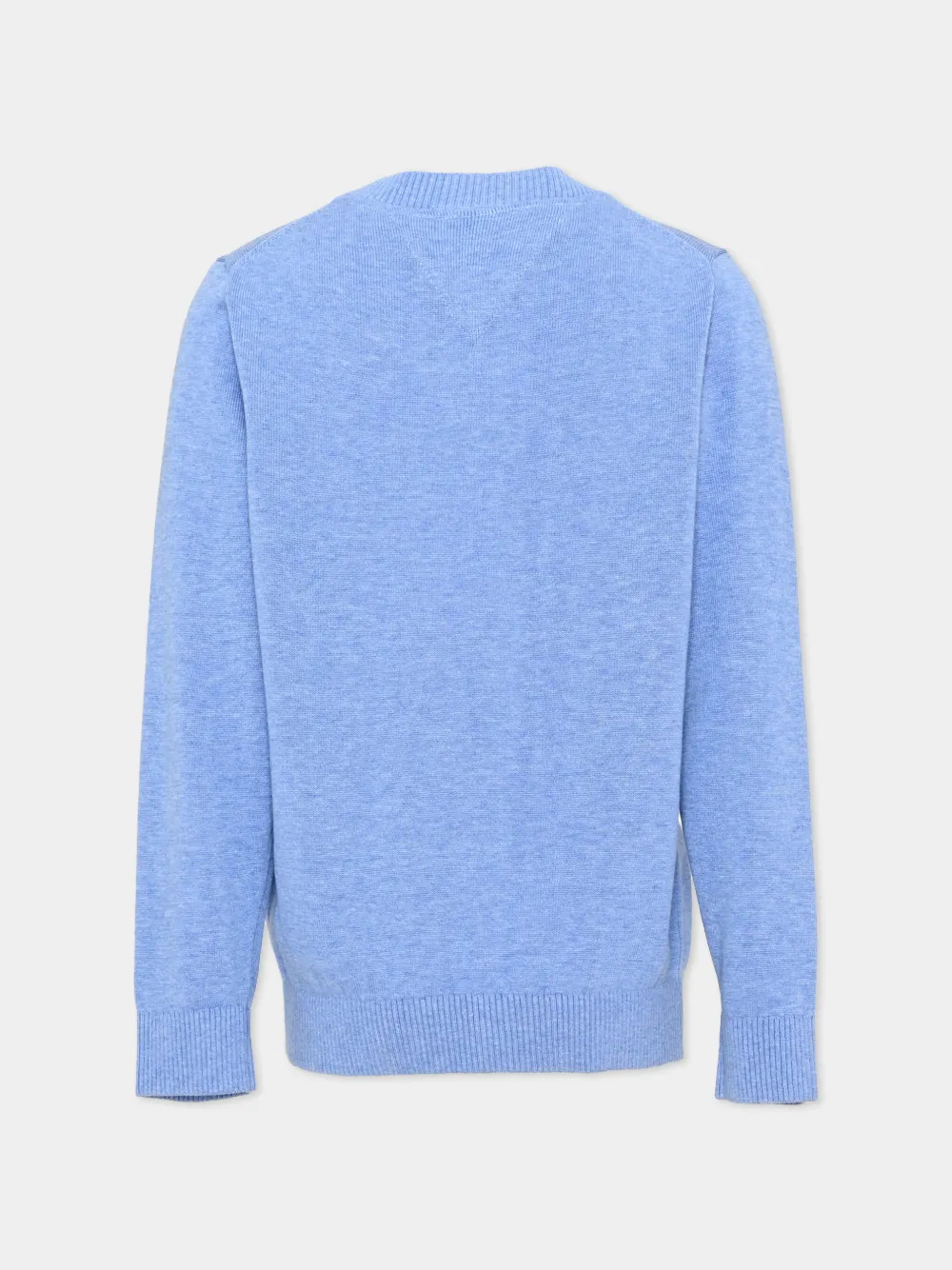 Tommy Hilfiger Junior logo-embroidered knitted sweater Blauw
