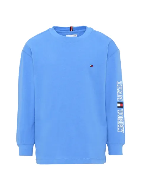 Tommy Hilfiger Junior logo-embroidered long-sleeve T-shirt