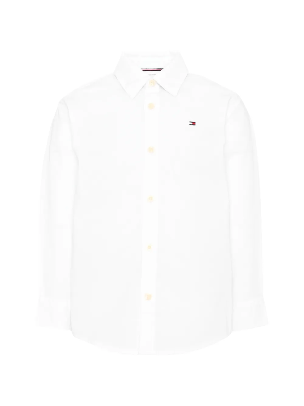 Tommy Hilfiger Junior logo-embroidered long-sleeve shirt - Bianco