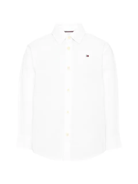 Tommy Hilfiger Junior logo-embroidered long-sleeve shirt