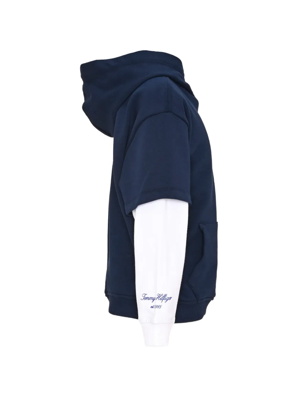 Tommy Hilfiger Junior Hoodie met gelaagd effect en logo-patch Blauw