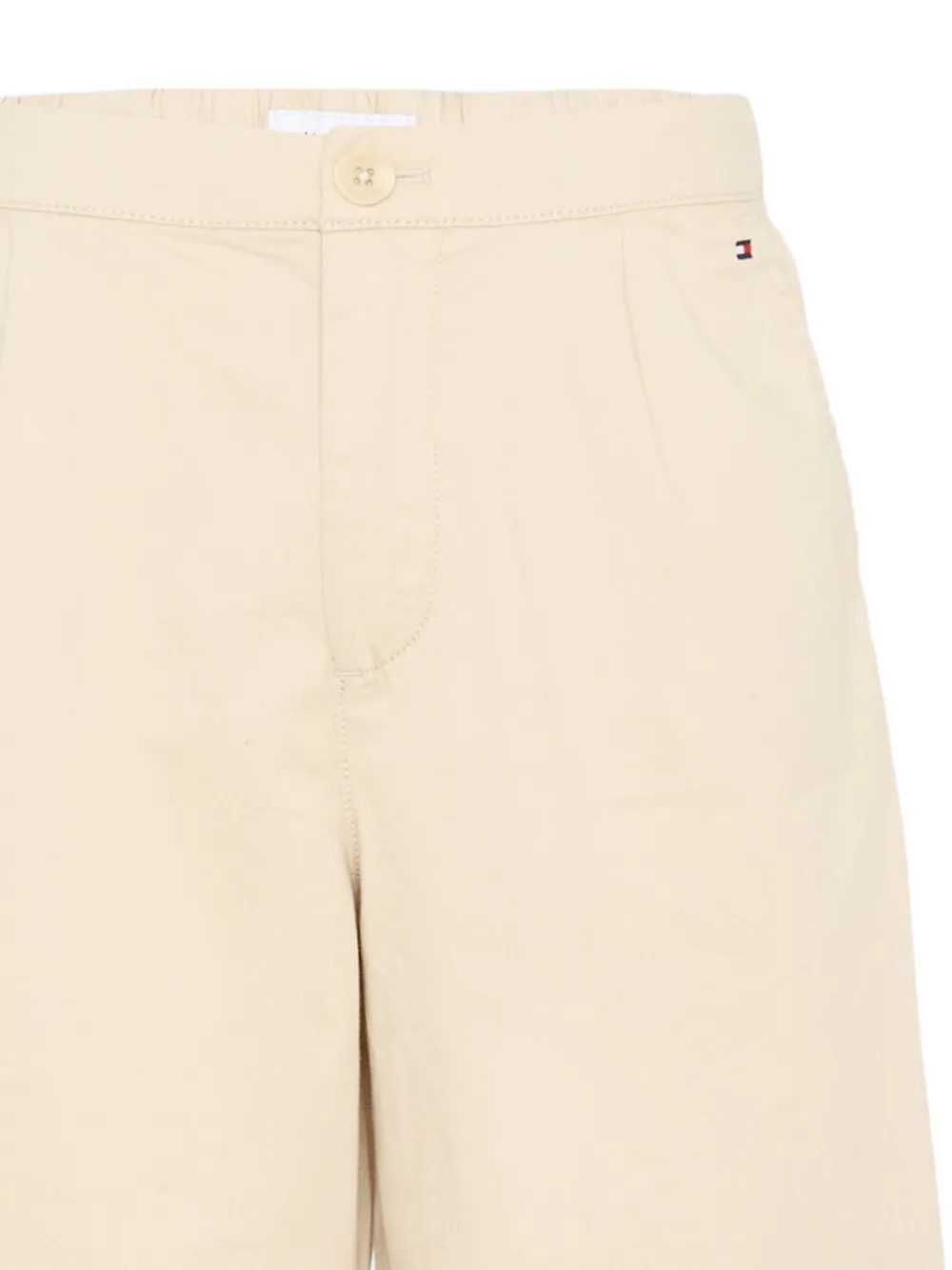 Tommy Hilfiger Junior logo-embroidered wide-leg trousers Beige