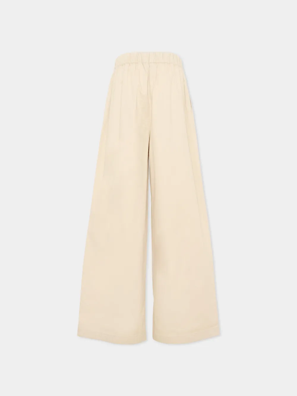 Tommy Hilfiger Junior logo-embroidered wide-leg trousers Beige