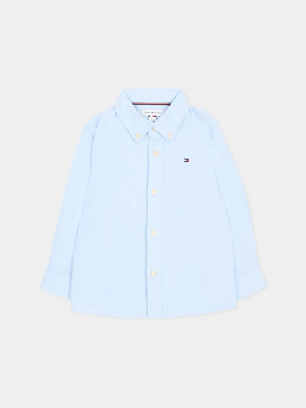 Tommy Hilfiger Junior logo-embroidered button-down shirt - Blu
