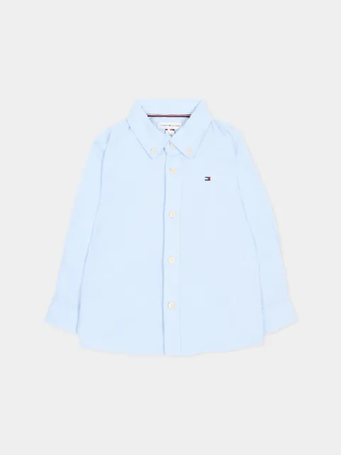 Tommy Hilfiger Junior logo-embroidered button-down shirt