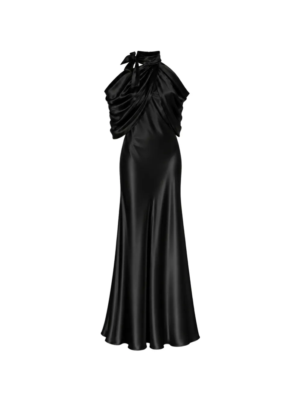 Alberta Ferretti draped bow-detail maxi dress Zwart