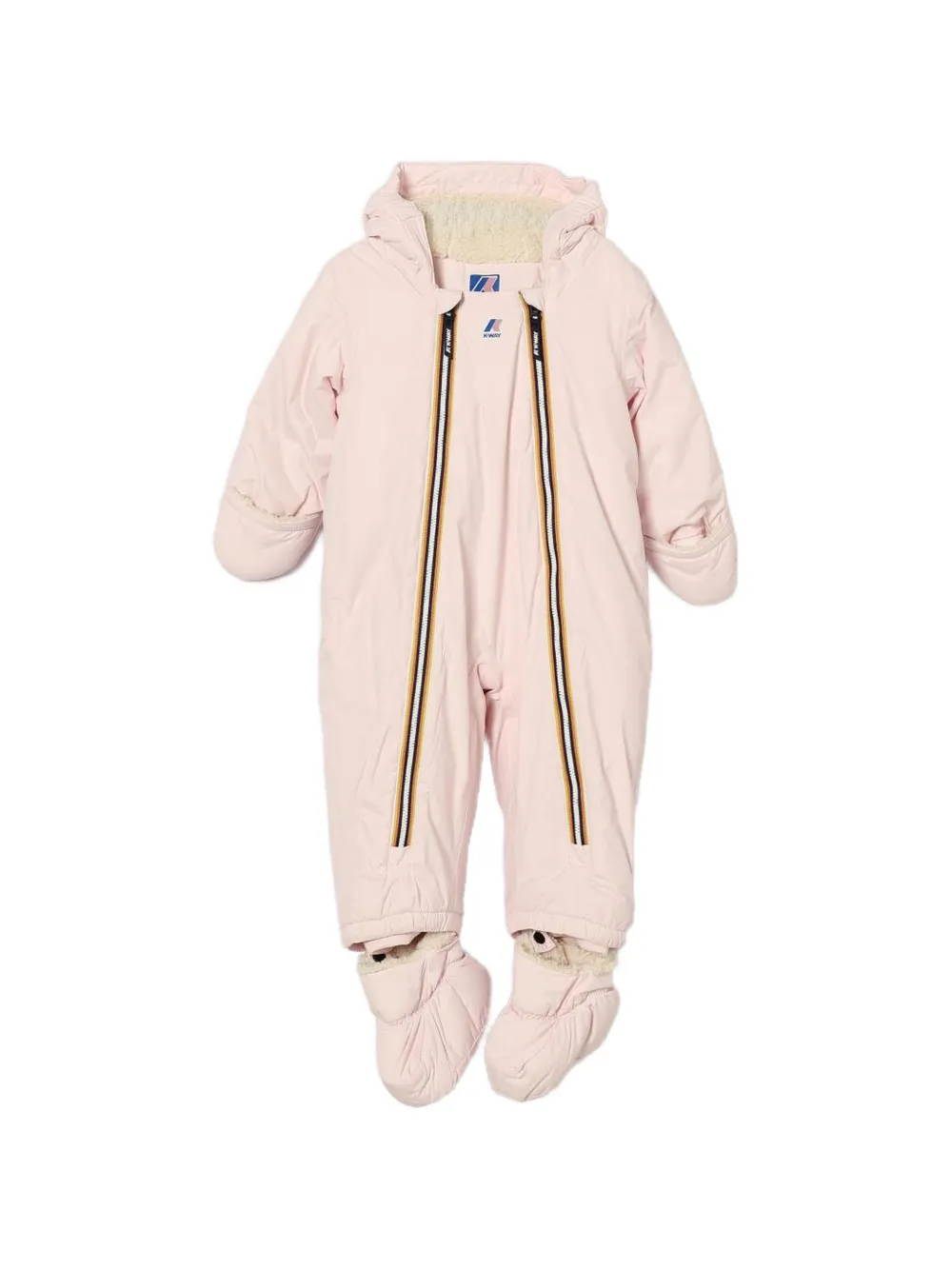 K Way Kids E. Le Vrai 4.0 Snotty Orsetto hooded padded snowsuit - Rose