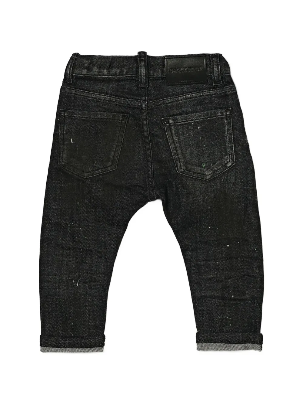 DSQUARED2 KIDS distressed slim-fit jeans Zwart