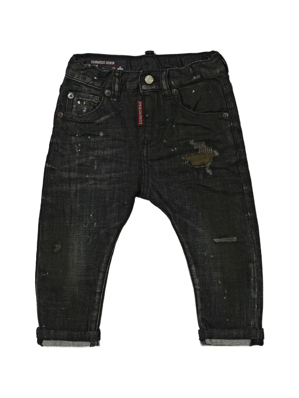 DSQUARED2 KIDS distressed slim-fit jeans - Nero