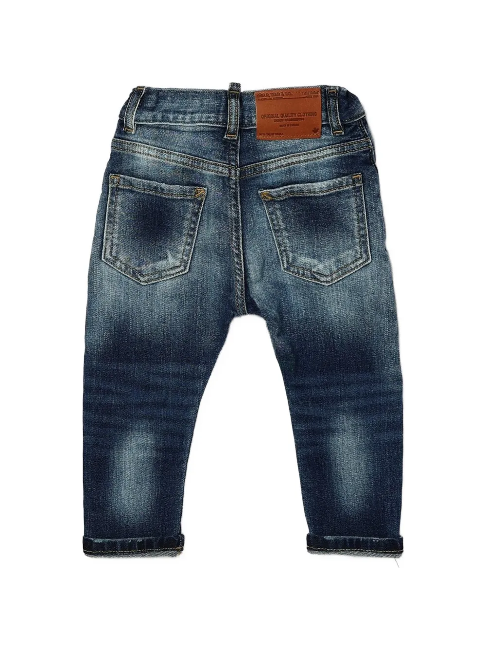 DSQUARED2 KIDS distressed slim-fit jeans Blauw