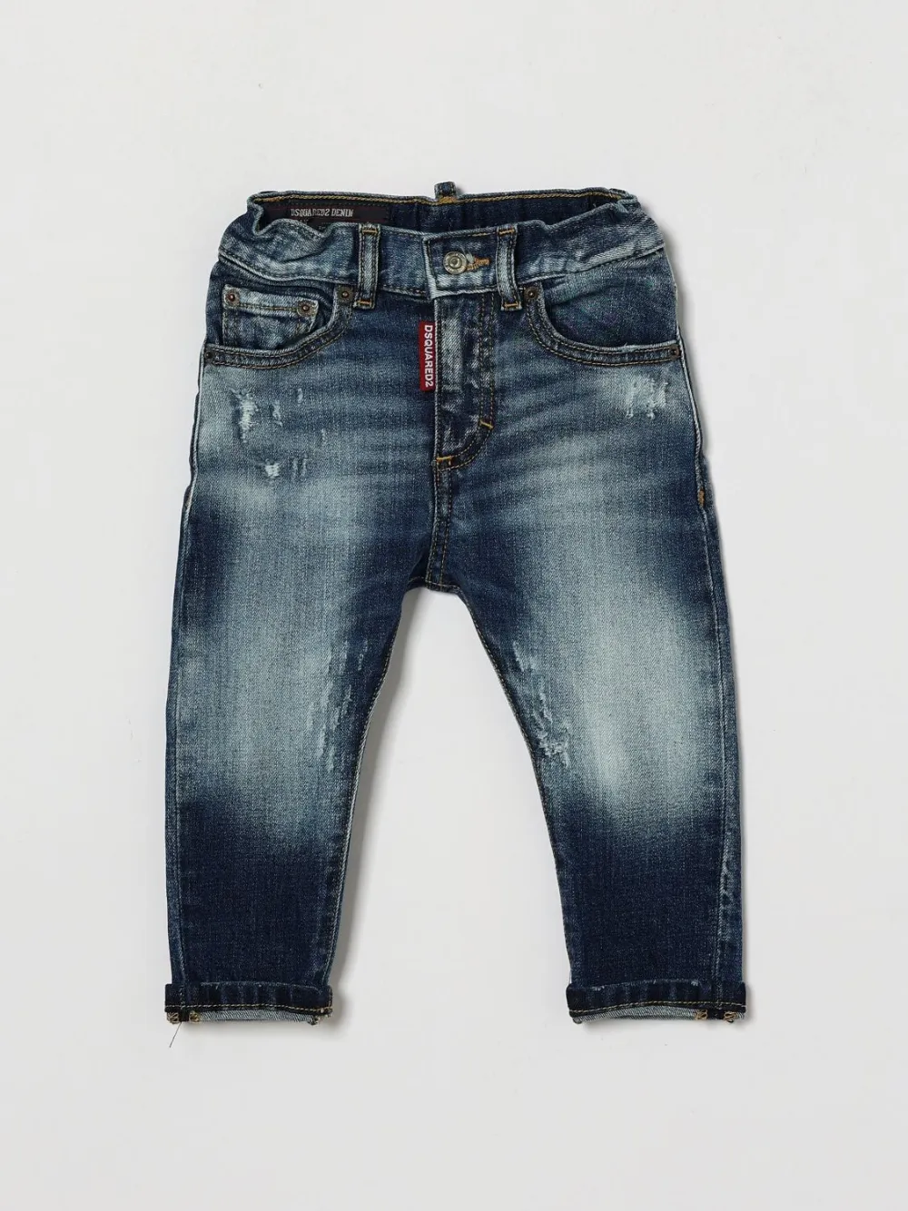 DSQUARED2 KIDS distressed slim-fit jeans - Blu