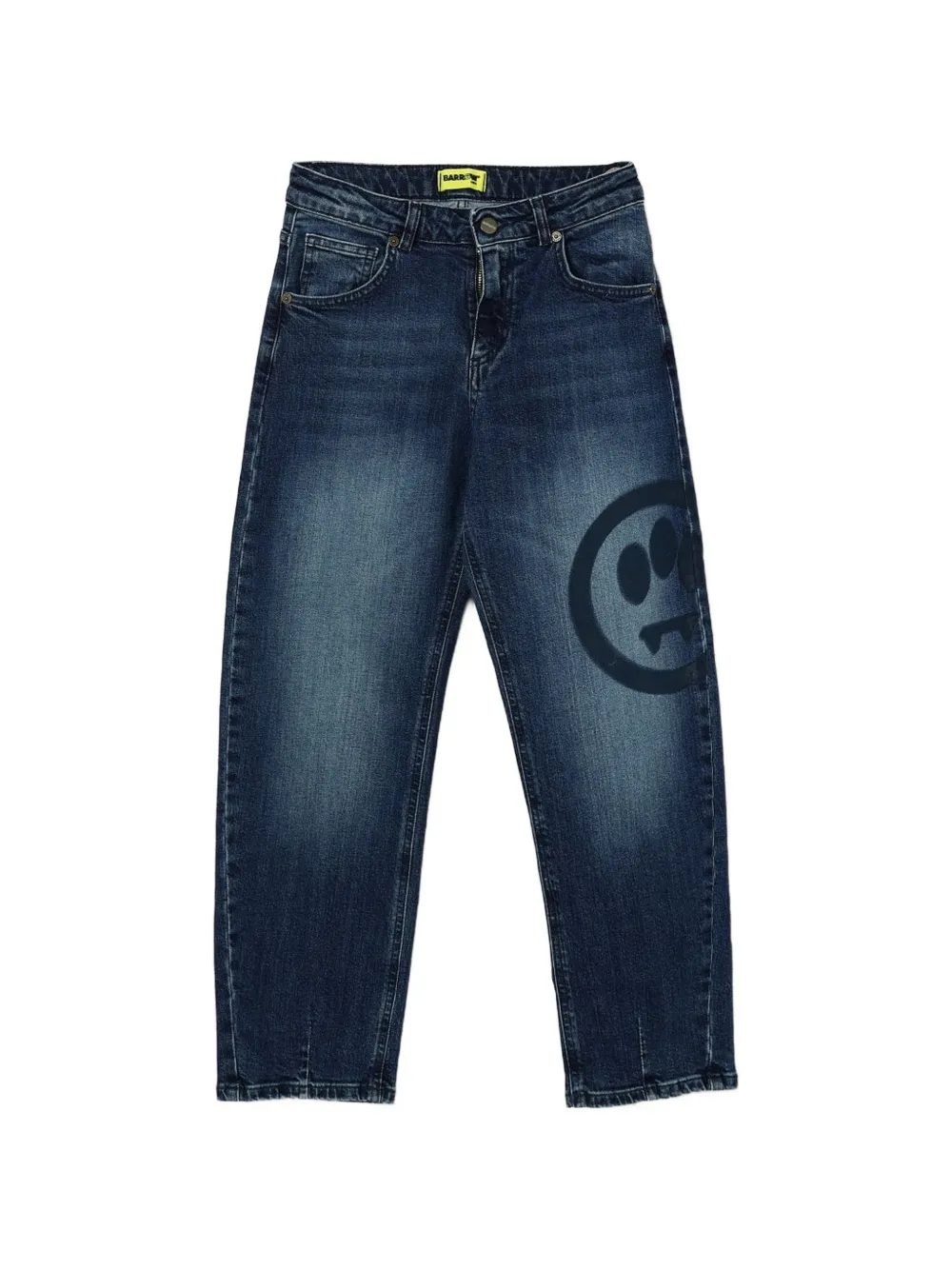 Barrow kids Jeans met whisker-effect en grafische print Blauw