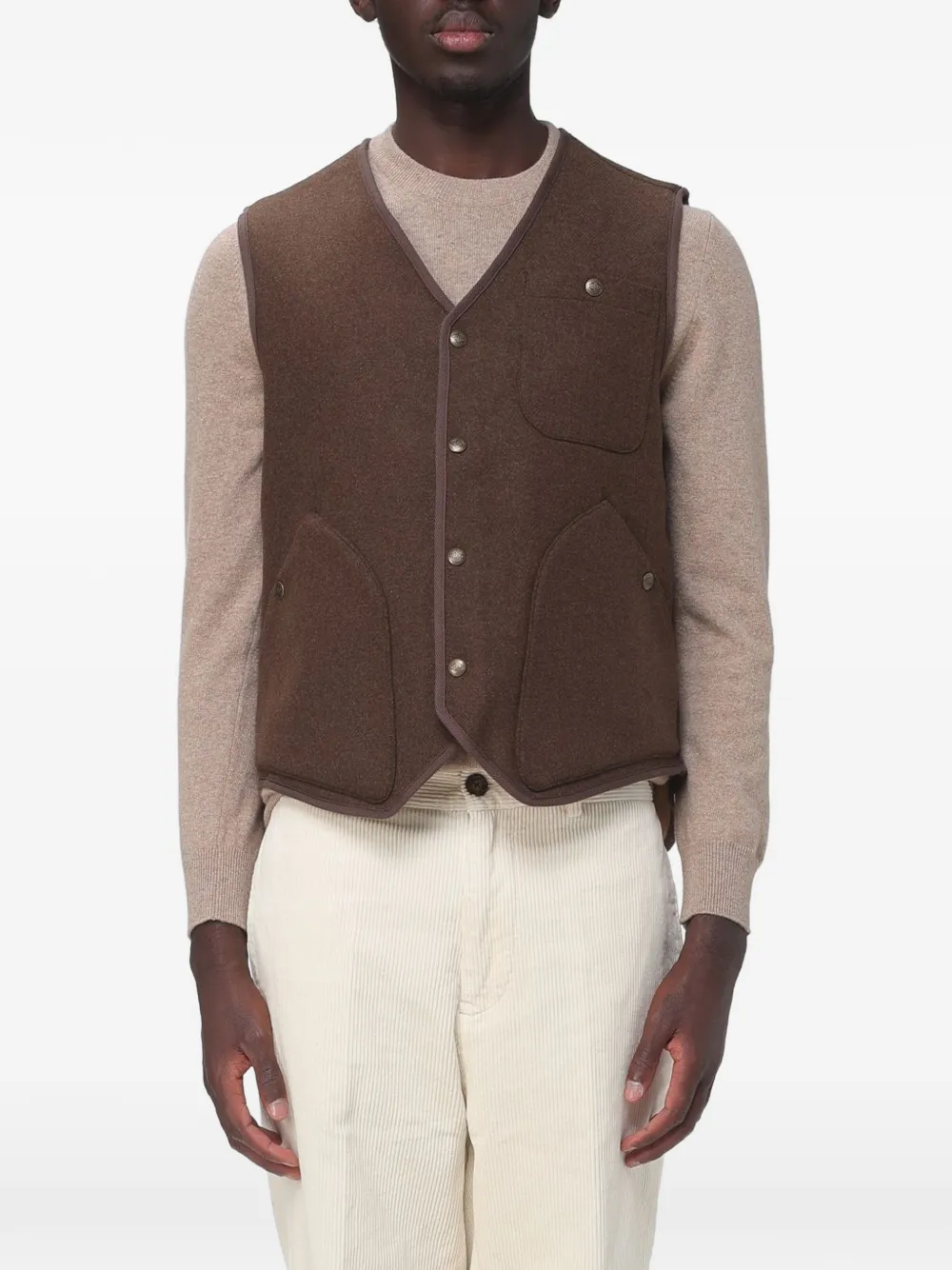 Sebago reversible V-neck gilet - Brown