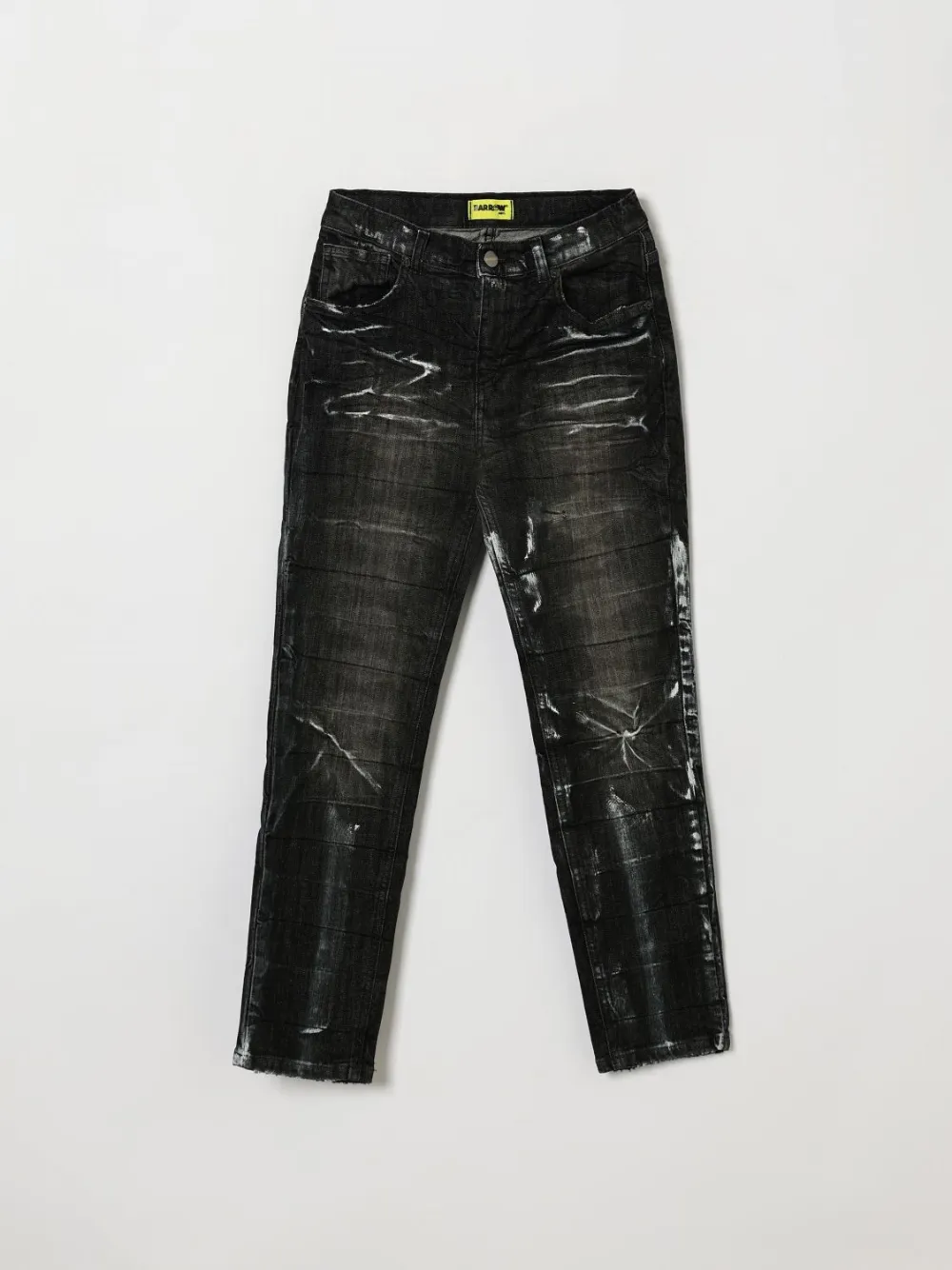 Barrow kids logo-print whiskered jeans - Nero