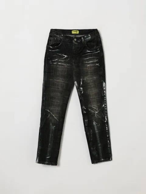 Barrow kids logo-print whiskered jeans
