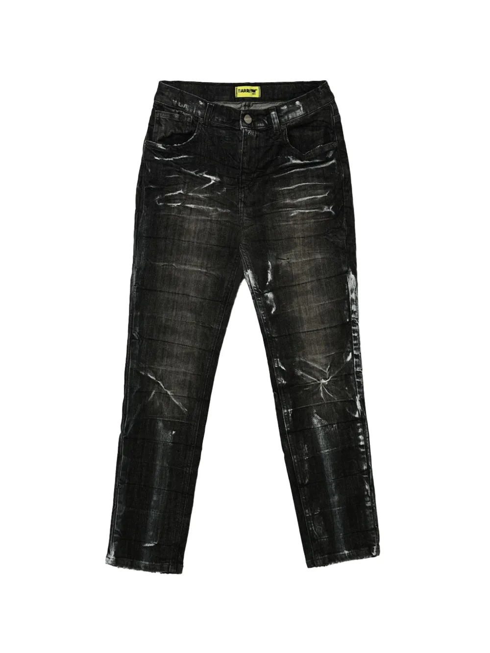 Barrow kids logo-print whiskered jeans Zwart