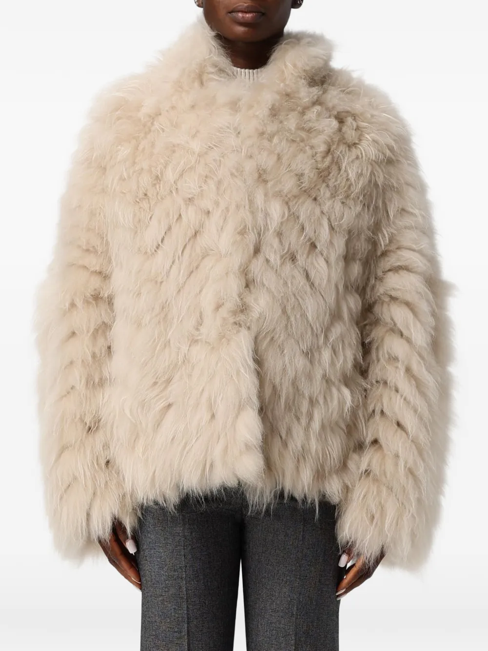 Simonetta Ravizza Falk goat-fur coat - Neutrals