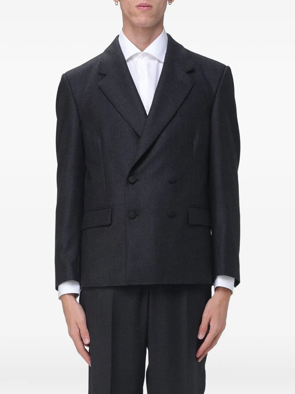 Paura Cassel double-breasted notch-lapels blazer - Grigio