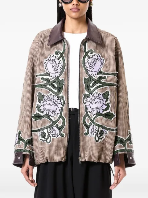 DHRUV KAPOOR floral-patchwork gingham jacket