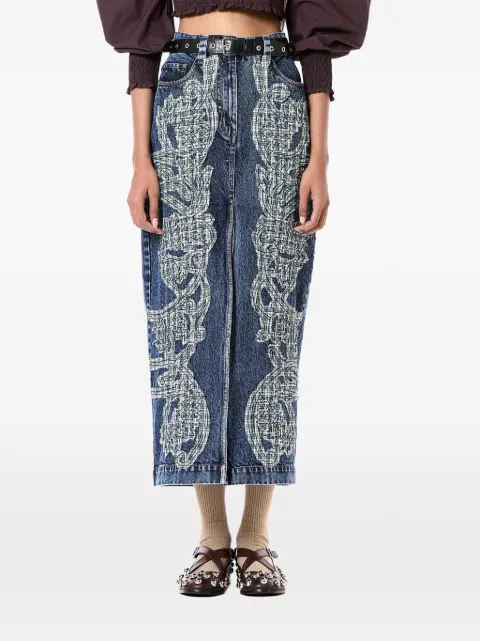 DHRUV KAPOOR appliqué split midi skirt