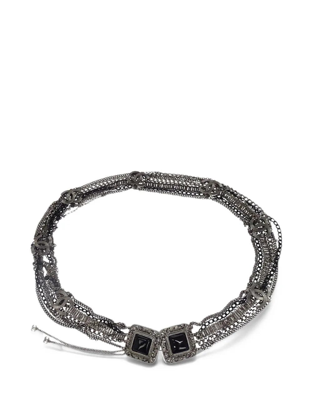 CHANEL Pre-Owned 2009 Interlocking CC Gripoix chain belt in Silver
