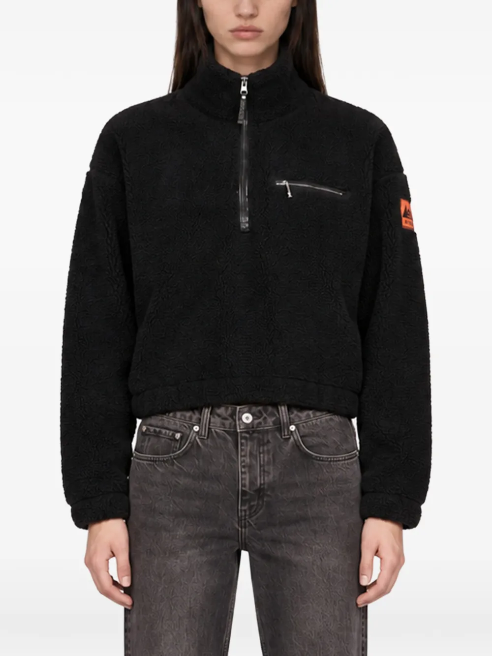 Parajumpers Fleece trui met halve rits Zwart