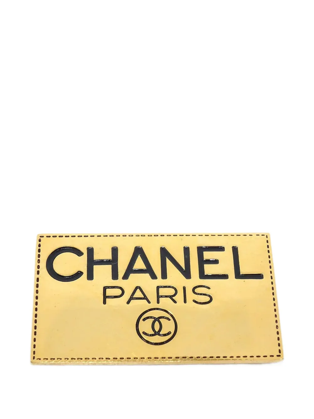 CHANEL Pre-Owned Spilla con piastrina con logo e chiusura a spillo - Oro