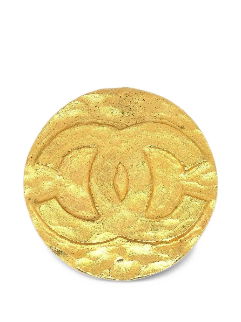 CHANEL Pre-Owned 1994 CC medallion round brooch - Gold