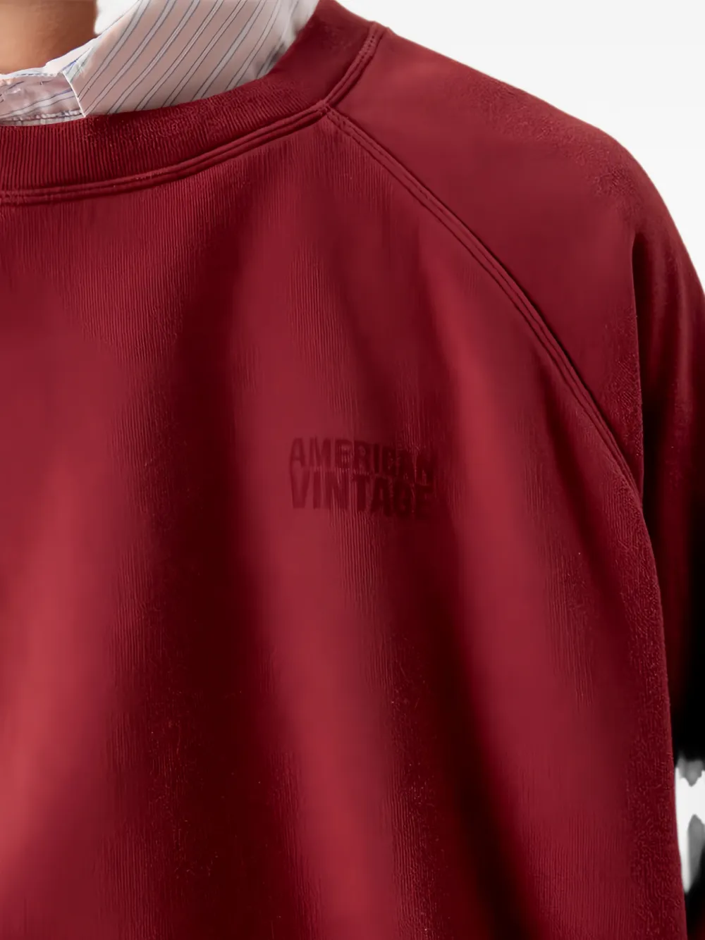 American Vintage logo-print raglan-sleeve sweatshirt Rood