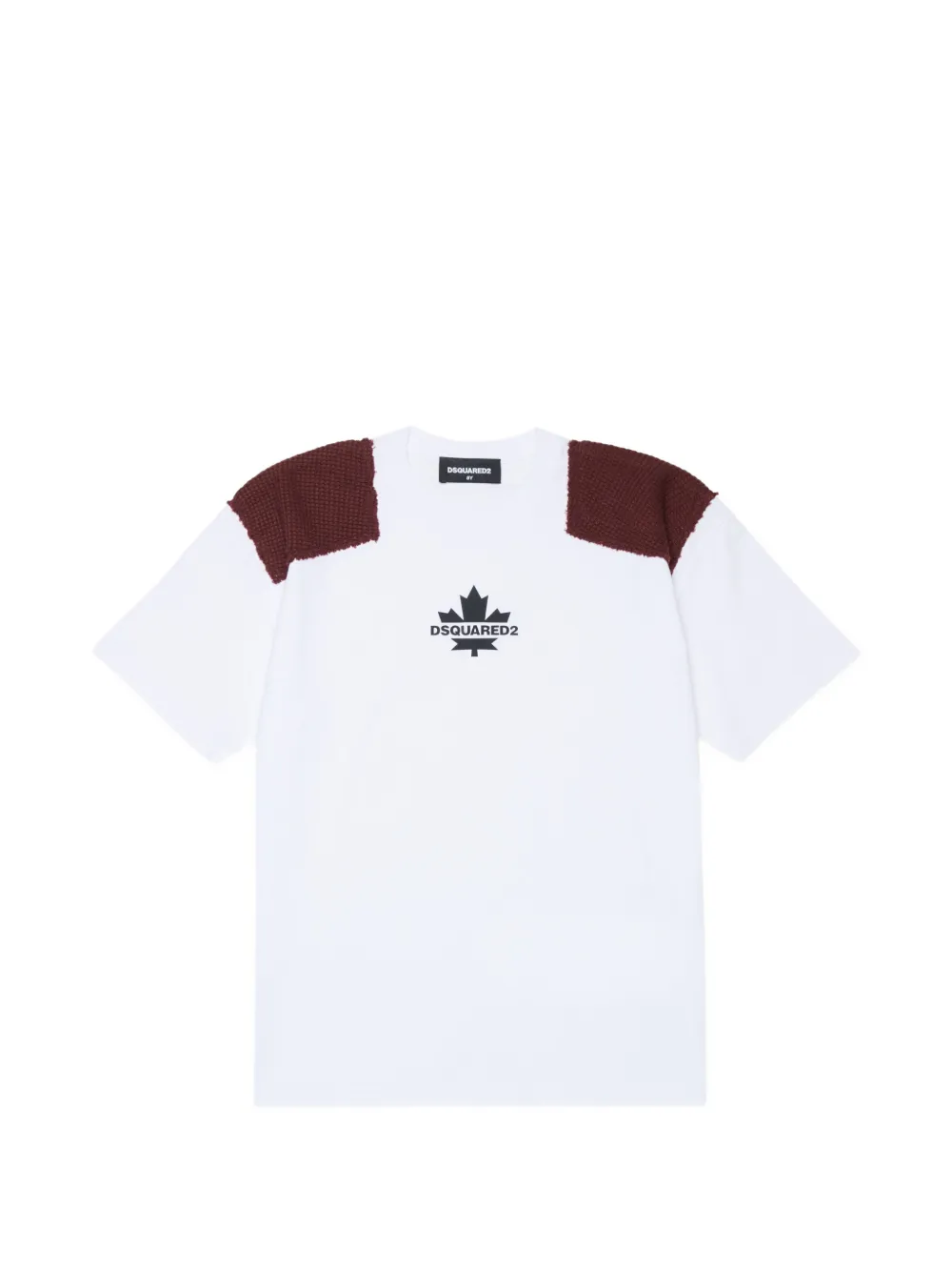 DSQUARED2 KIDS logo-print contrast-panel T-shirt - Bianco